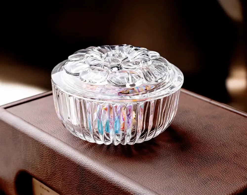 Blinkmax Glass Bonbonniere, Glass Lid, Transparent, LZ0137