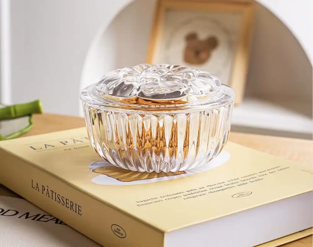 Blinkmax Glass Bonbonniere, Glass Lid, Transparent, LZ0137