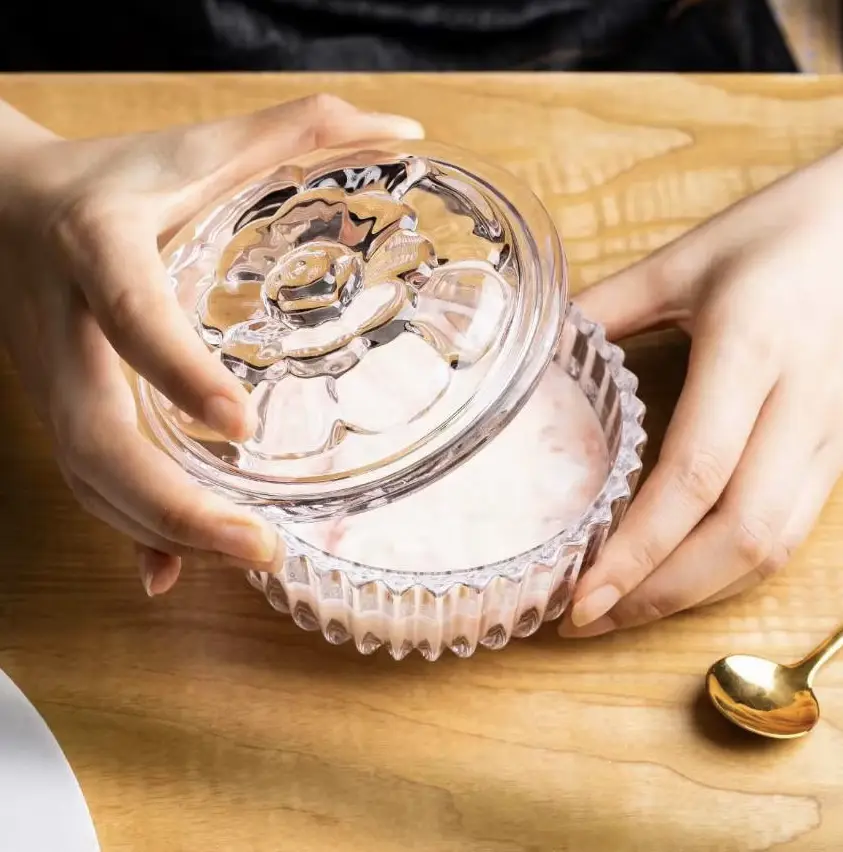 Blinkmax Glass Bonbonniere, Glass Lid, Transparent, LZ0137