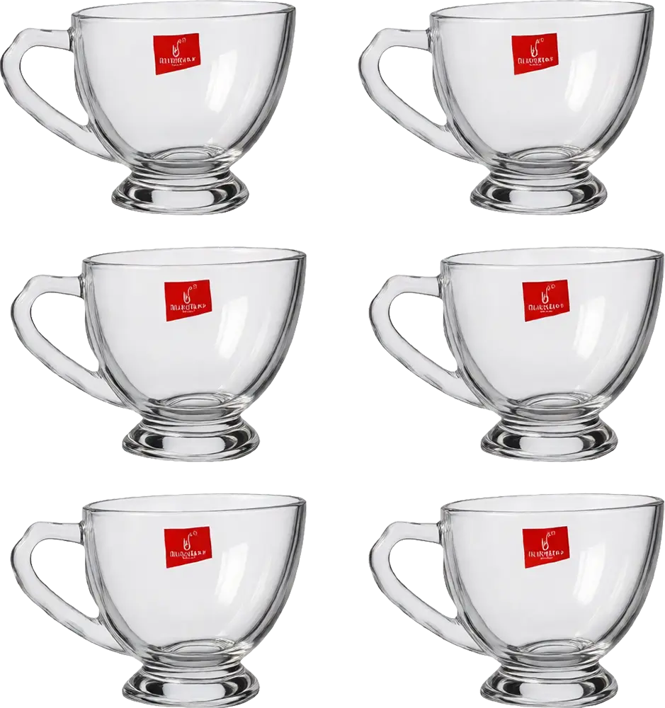 Blinkmax Glass Mug Set, 6 Pieces, 170ml Capacity, Clear Color, ModelKTZB140