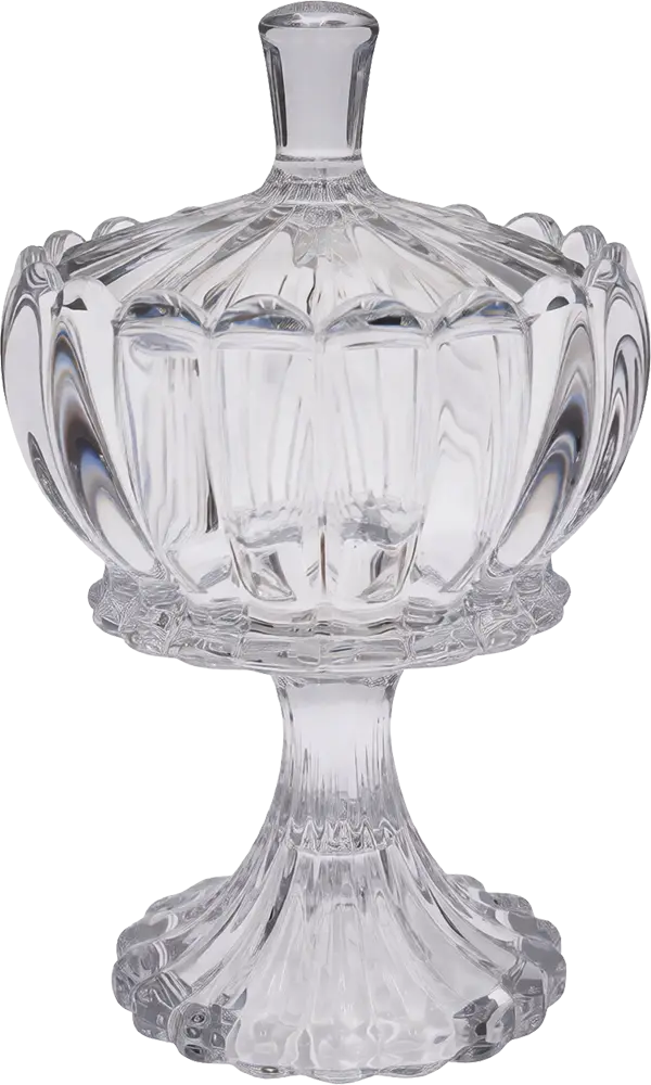 Blinkmax Glass Bonbonniere, 300 ml, Glass Lid, Transparent, KTW269_2