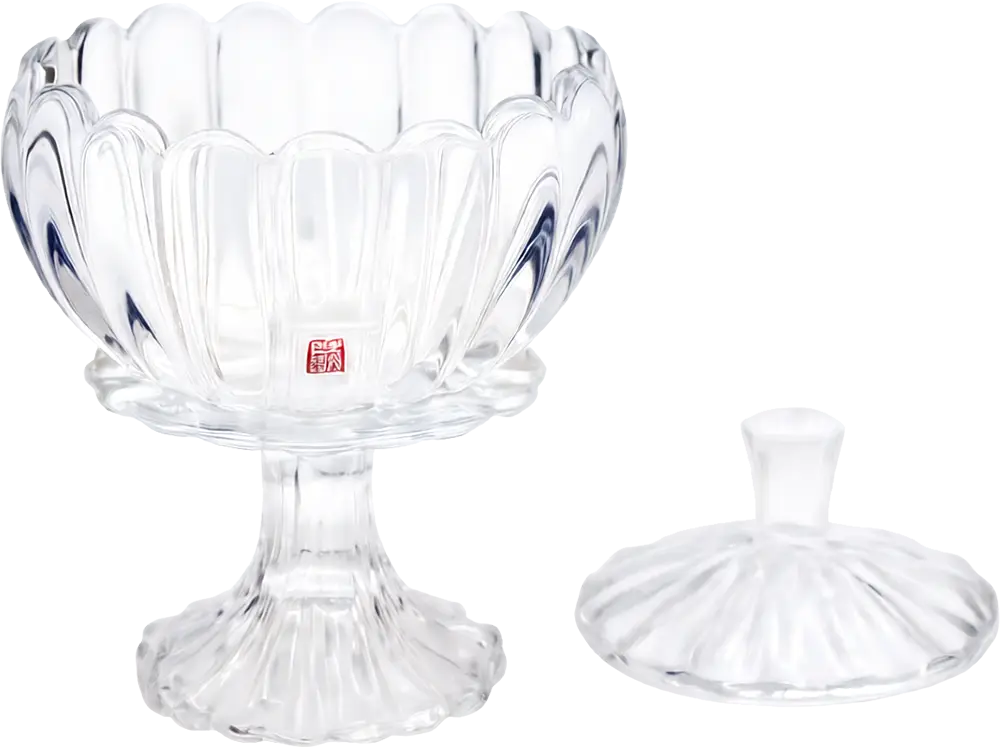 Blinkmax Glass Bonbonniere, 300 ml, Glass Lid, Transparent, KTW269_2