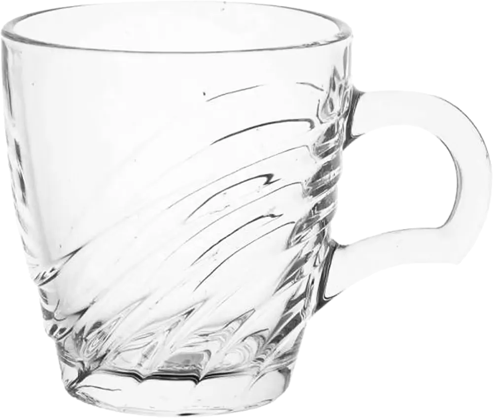 Blinkmax Glass Mug Set, 6 Pieces, 215ml Capacity, Clear Color, Model KTZB109-1