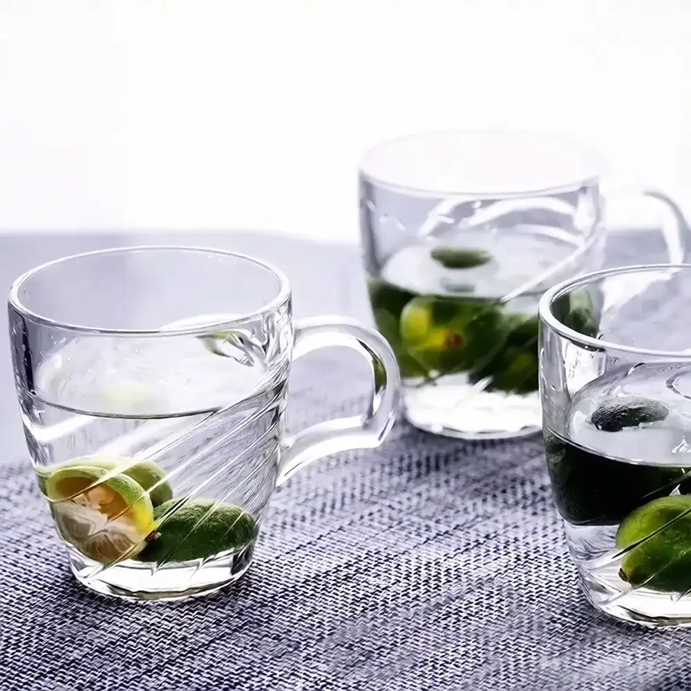 Blinkmax Glass Mug Set, 6 Pieces, 215ml Capacity, Clear Color, Model KTZB109-1