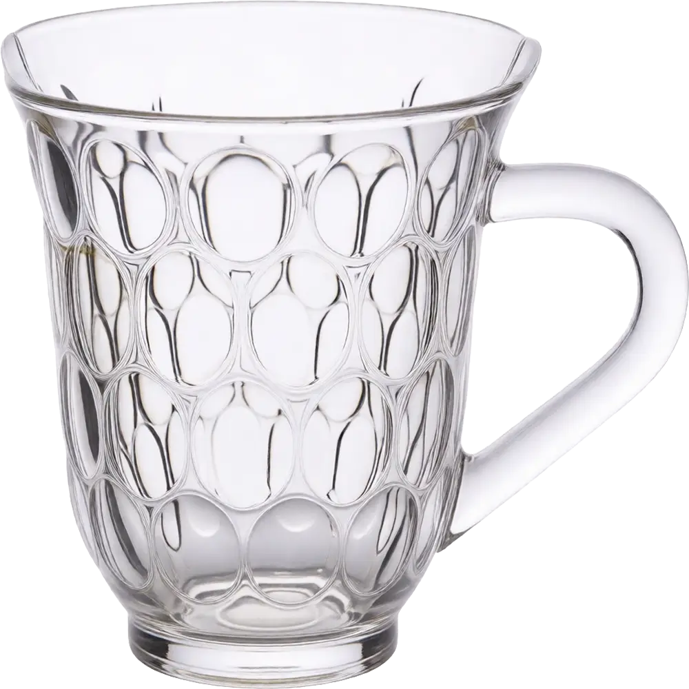 Blinkmax Glass Mug Set, 6 Pieces, 190ml Capacity, Clear Color, Model KTZB30