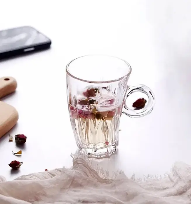 Blinkmax Glass Mug Set, 6 Pieces, 200ml Capacity, Clear Color, Model KTZB110