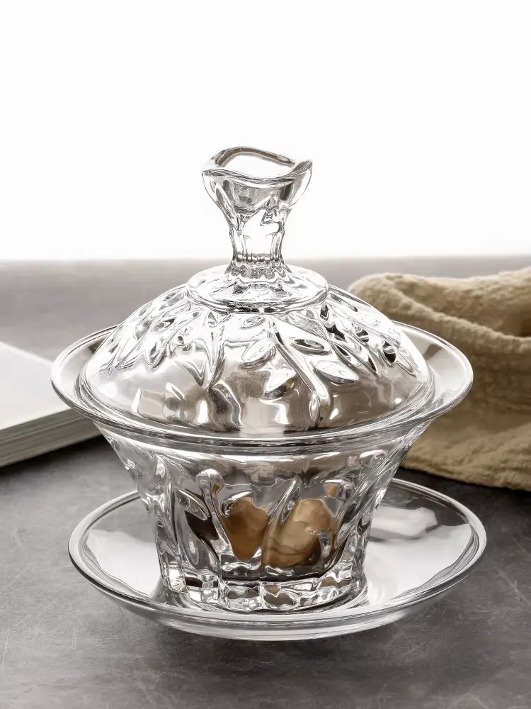 Blinkmax Glass Sugar Bowl, 280ml, with Lid, Transparent, LZ010106
