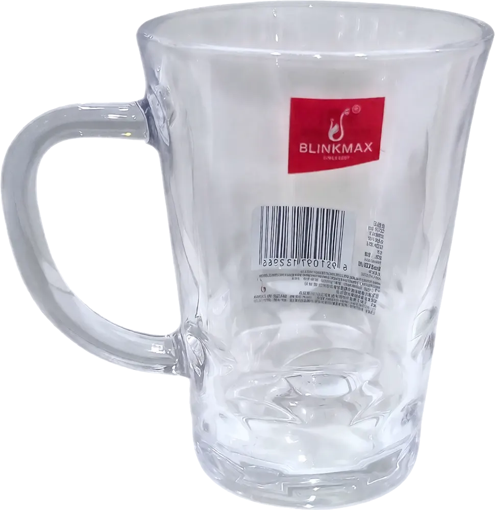 Blinkmax Glass Mug Set, 6 Pieces, 205ml Capacity, Clear Color, Model KTZB133