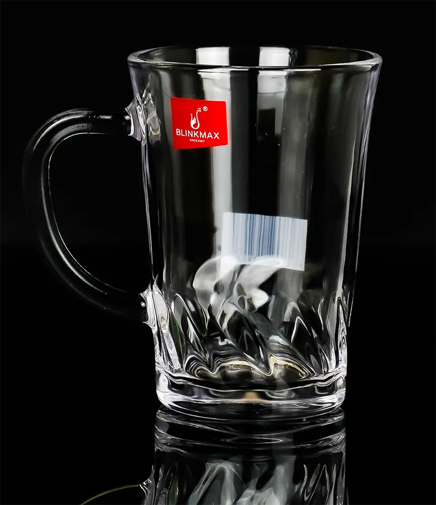 Blinkmax Glass Mug Set, 6 Pieces, 205ml Capacity, Clear Color, Model KTZB132