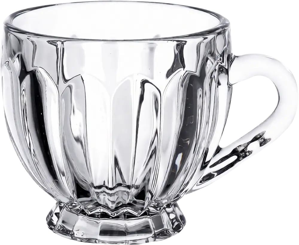 Blinkmax Glass Mug Set, 6 Pieces, 200ml Capacity, Clear Color, Model KTZB86C