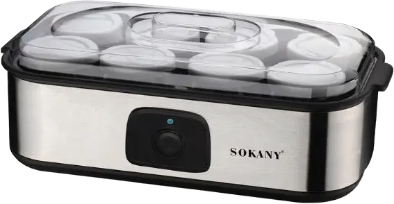 ماكينة تحضير الزبادي من سوكاني، 20 وات، 8 أكواب أكريليك، استانلس، SK-08109 (بضمان المغربي)