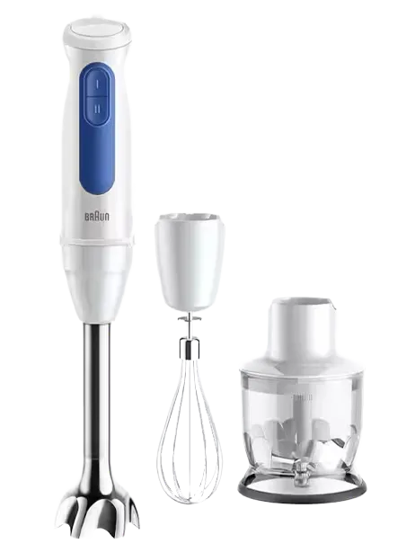 هاند بلندر براون مالتي كويك 3، 700 واط، مفرمة سعة 350 مل، أبيض، MQ30202MWH (مع ضمان راية)