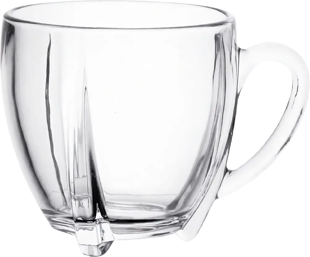 Blinkmax Glass Mug Set, 6 Pieces, 185ml Capacity, Clear Color, Model KTZB126