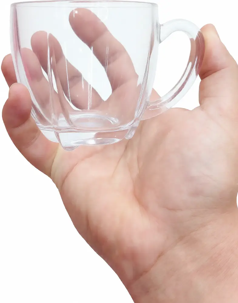 Blinkmax Glass Mug Set, 6 Pieces, 185ml Capacity, Clear Color, Model KTZB126