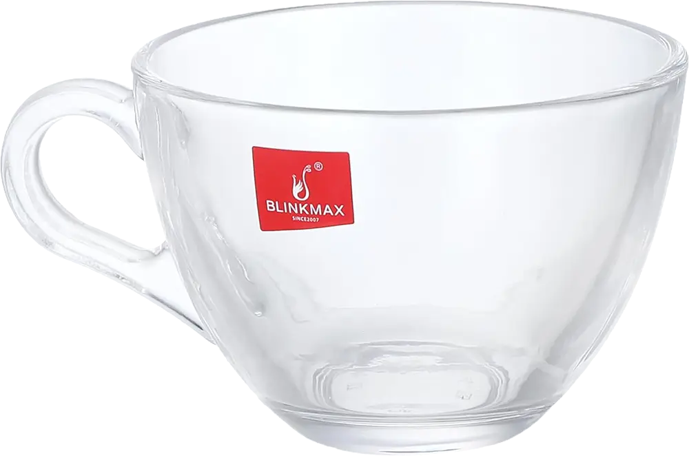 Blinkmax Glass Mug Set, 6 Pieces, 190ml Capacity, Clear Color, Model KTZB96