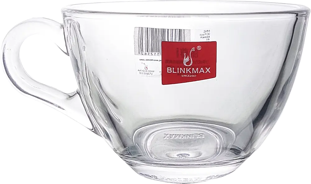 Blinkmax Glass Mug Set, 6 Pieces, 190ml Capacity, Clear Color, Model KTZB96