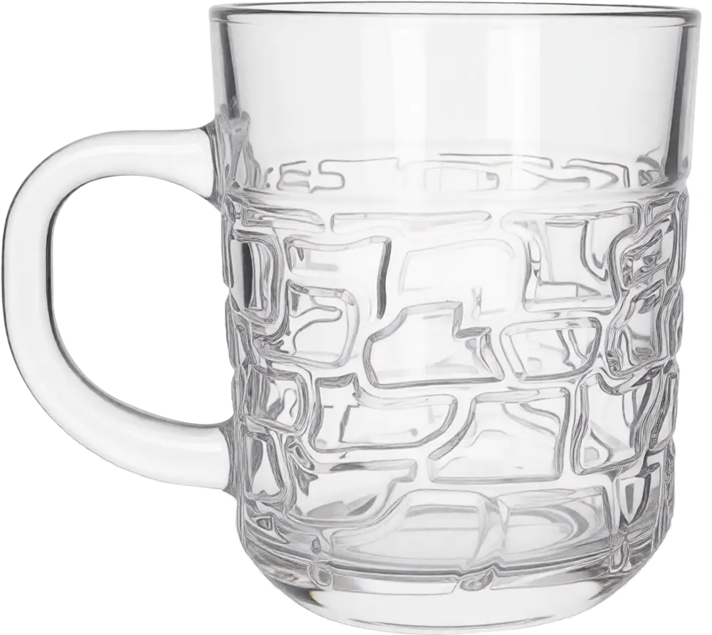 Blinkmax Glass Mug Set, 6 Pieces, 205ml Capacity, Clear Color, Model KTZB134