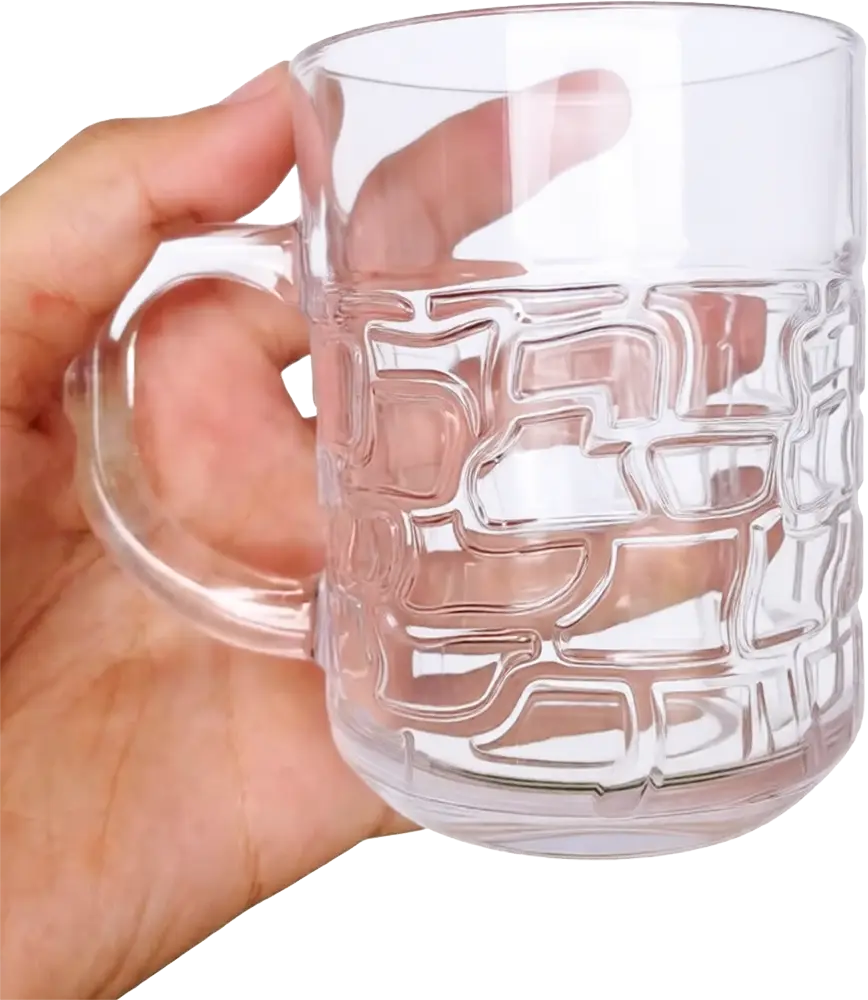 Blinkmax Glass Mug Set, 6 Pieces, 205ml Capacity, Clear Color, Model KTZB134