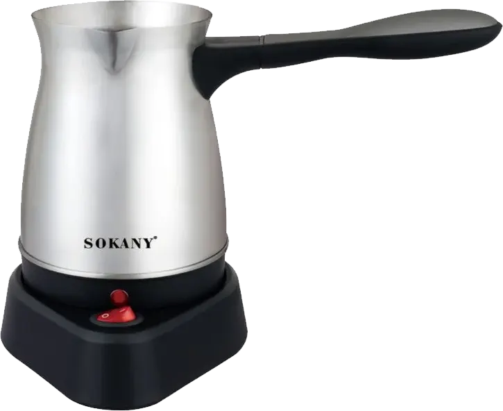 Sokany Electric Coffee Pot, 600 Watts, 0.5 Liter, Silver, SK-214 (Elmaghraby warranty)