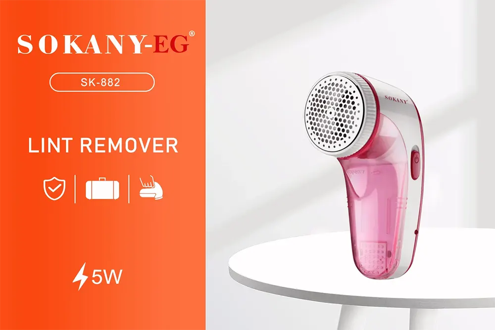 Sokany Hair Clipper, 5 Watts, Rechargeable, Pink, SK-882 (Elmaghraby Warranty)