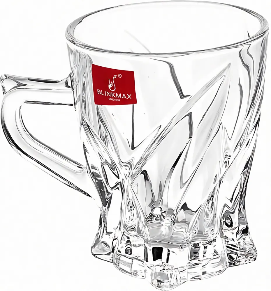 Blinkmax Glass Mug Set, 6 Pieces, 140ml Capacity, Clear Color, Model KTZB104