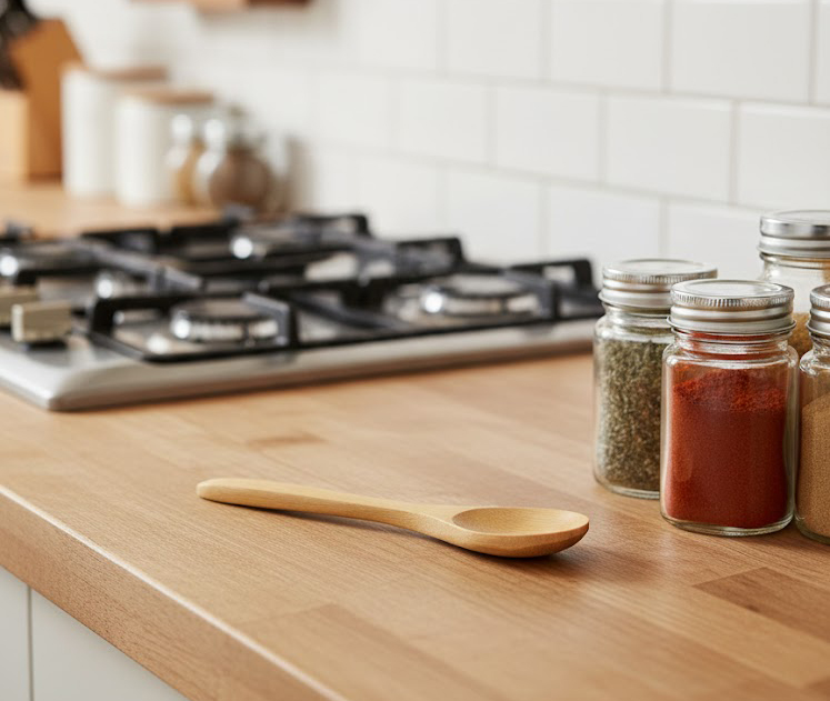 طقم معالق توابل صغيره خشب ، 6 قطع ، 12.5 سم