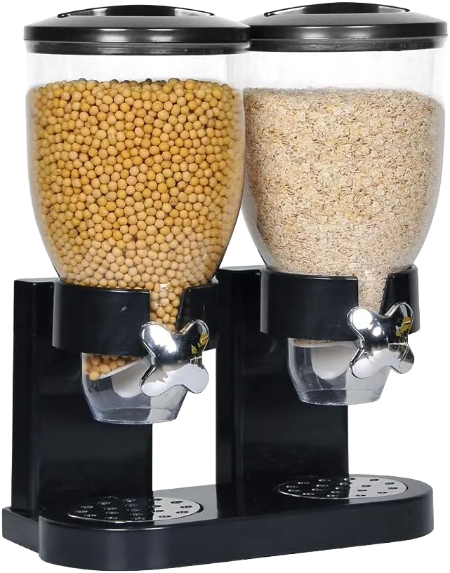 موزع حبوب مزدوج، سعة 7 لتر، بلاستيك شفاف