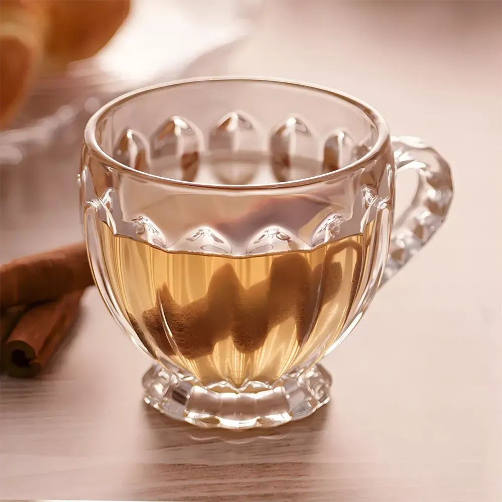 Blinkmax Glass Mug Set, 6 Pieces, 185ml Capacity, Clear Color, Model KTZB86A