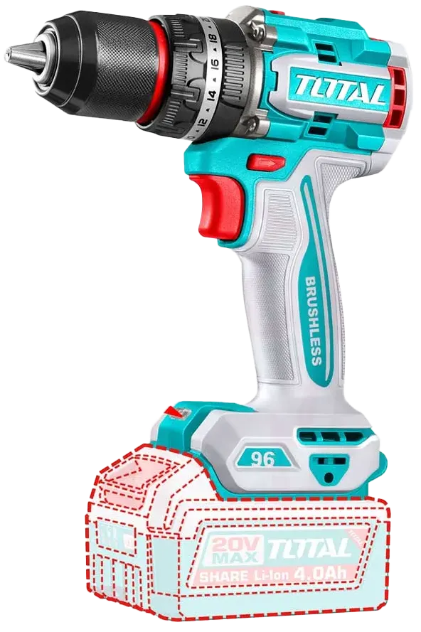Total Tools Rotary Hammer Drill, 20V, 96Nm, without battery and charger, TIDLI209681