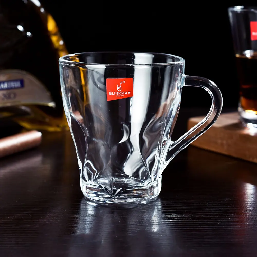 Blinkmax Glass Mug Set, 6 Pieces, 260ml Capacity, Clear Color, Model KTZB21-4