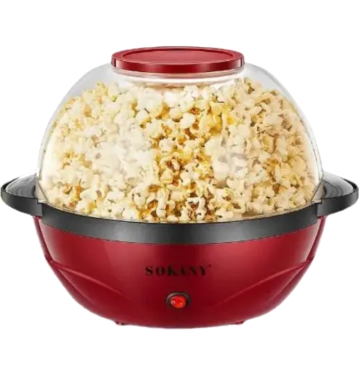 Sokany Popcorn Maker, 850 Watts, 3.6 Liters, Burgundy, SK-905 (with Elmaghraby  Warranty)