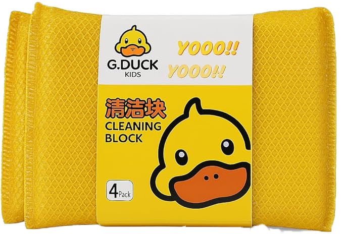 Yellow Duck Cleaning Sponge, 4 Pieces, 300