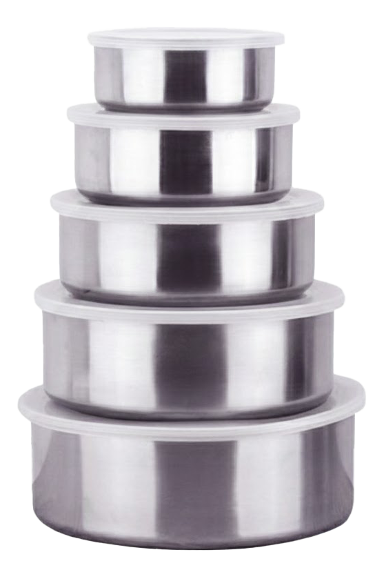 طقم ثلاجه استانلس مدور 5  قطع ، 105 -7