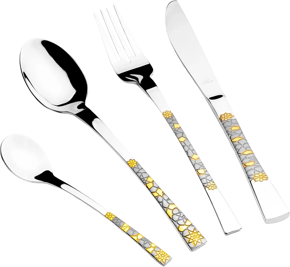 شنطة معالق أرشيا، 86 قطعة ، استانلس ستيل، فضي X ذهبي