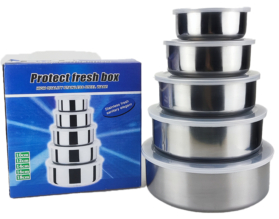 طقم ثلاجه استانلس مدور 5  قطع ، 105 -7