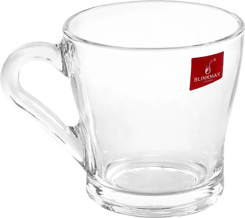 Blinkmax Glass Mug Set, 6 Pieces, 200ml Capacity, Clear Color, Model KTZB36