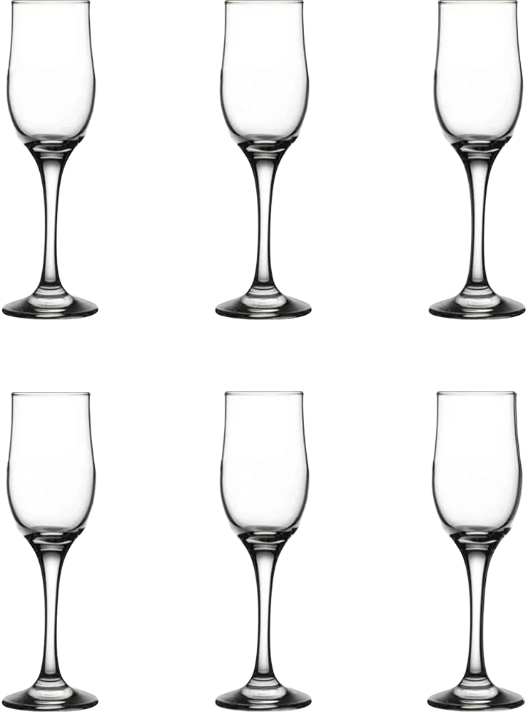 Paşabahçe Tulip Glass Set, 6 pieces, Height 205 mm, Diameter 53 mm, Glass, Clear, 44160