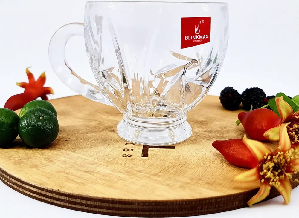 Blinkmax Glass Mug Set, 6 Pieces, 186ml Capacity, Clear Color, Model KTZB127