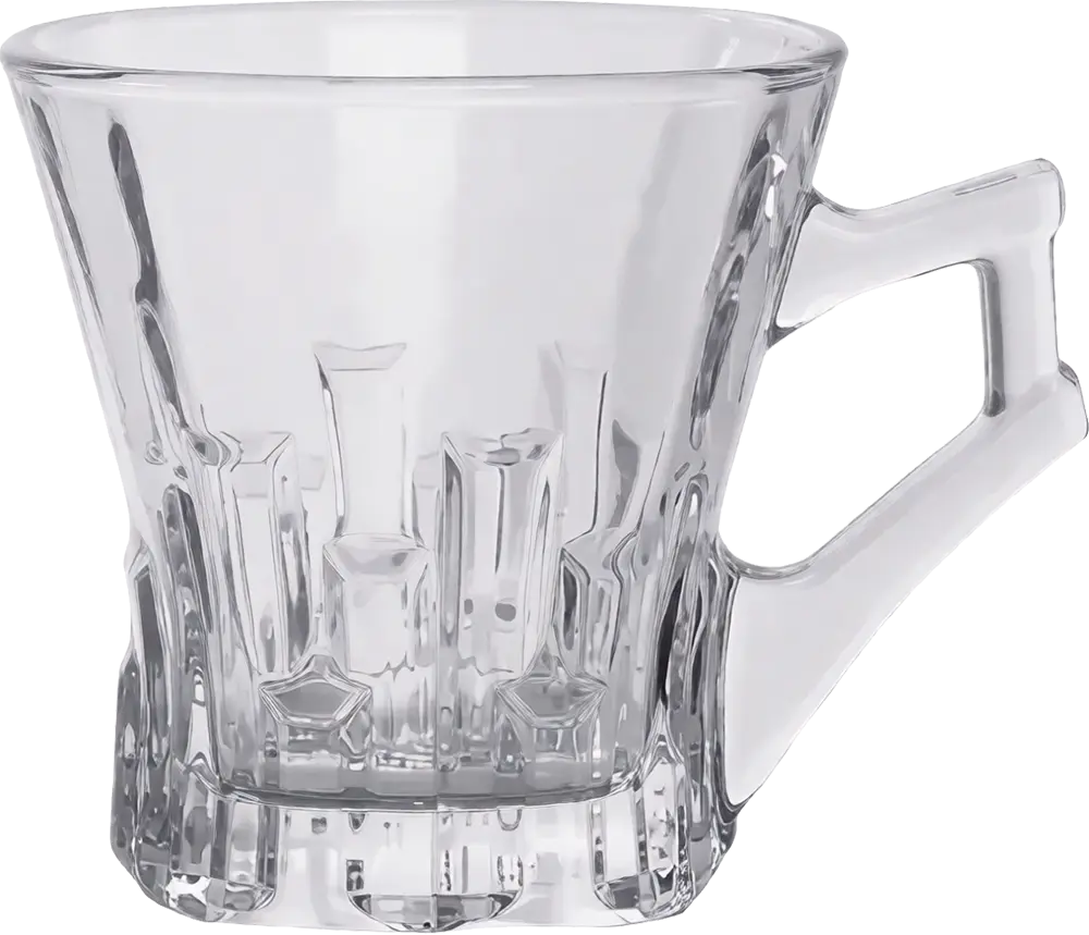 Blinkmax Glass coffee Mug Set, 6 Pieces, 160ml Capacity, Clear Color, Model KTZB81