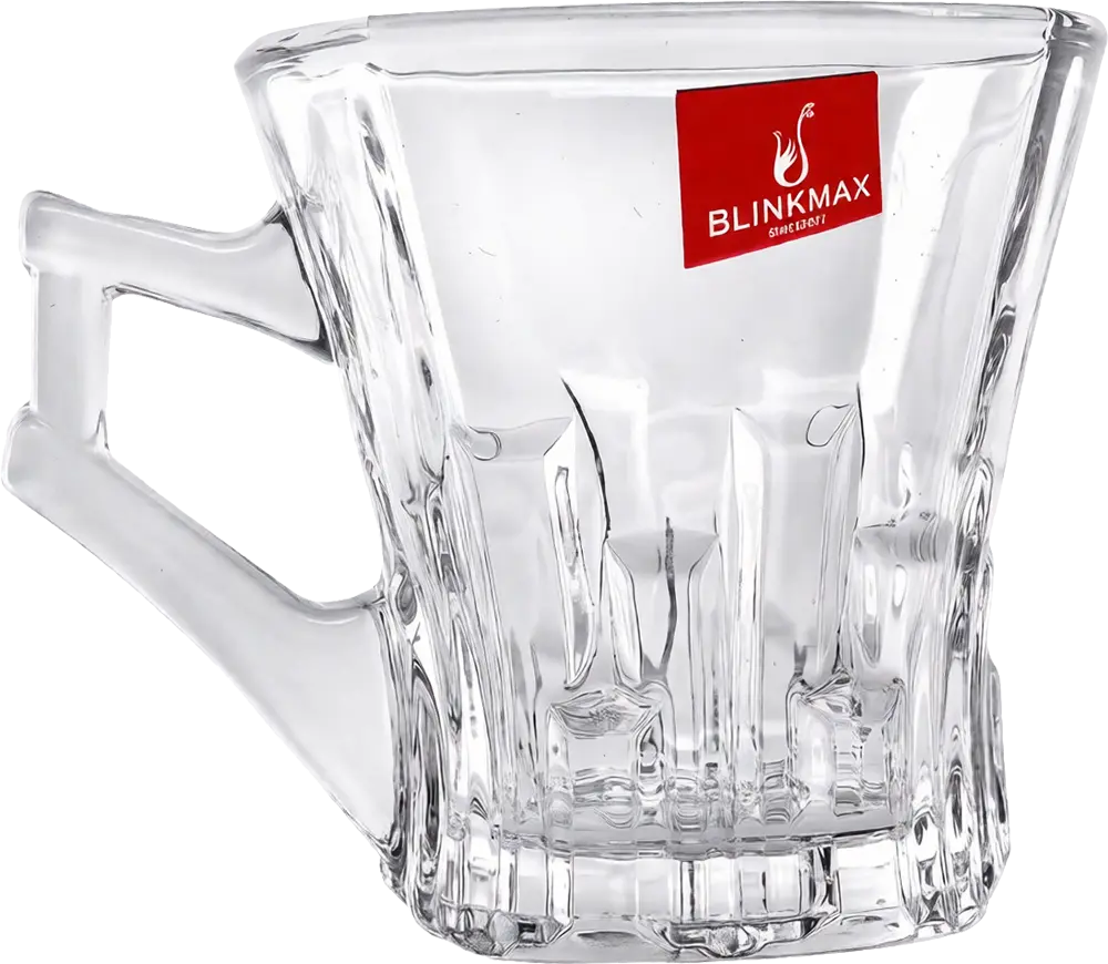 Blinkmax Glass coffee Mug Set, 6 Pieces, 160ml Capacity, Clear Color, Model KTZB81