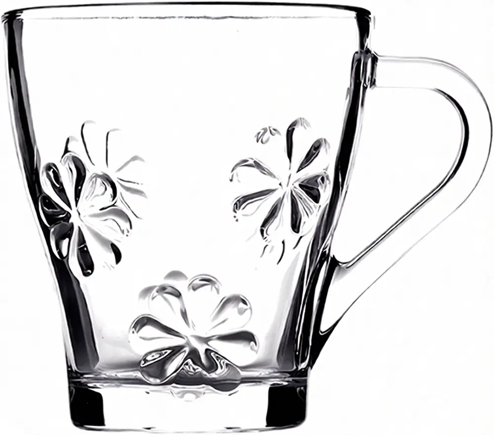 Blinkmax Glass Mug Set, 6 Pieces, 260ml Capacity, Clear Color, Model KTZB21‑3