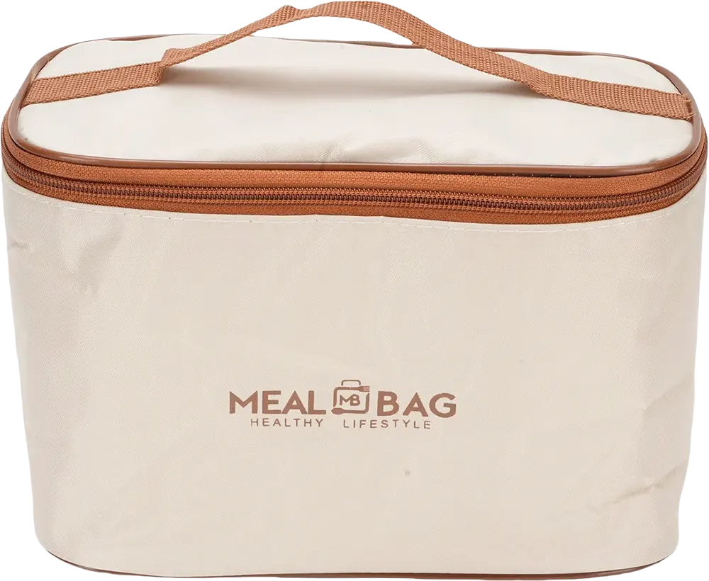 Thermal lunchbox set, 1 thermal bag, 4 cans, beige color, 200-1