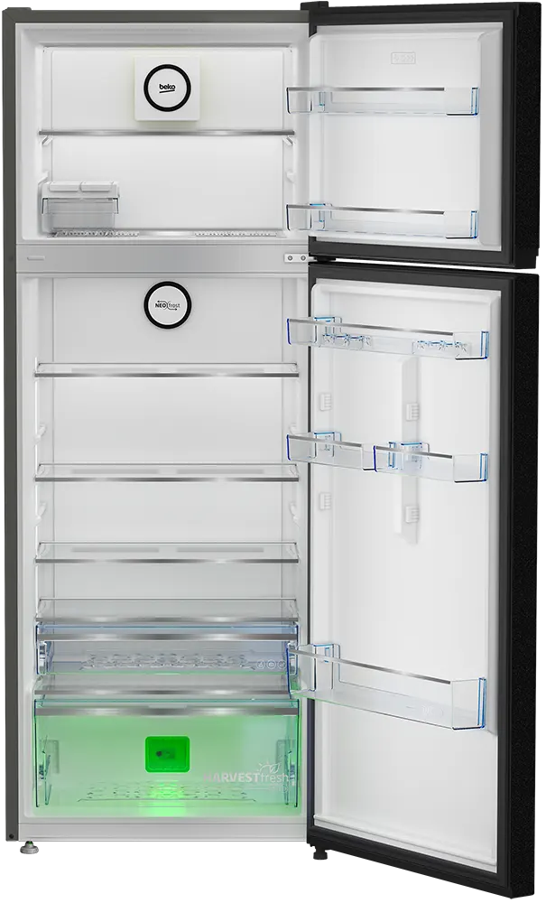 ثلاجة بيكو نوفرست ، 406 لتر ، 2 باب  ، انفرتر ، شاشة ديجيتال ، أسود، RDNE455M20XBIDB