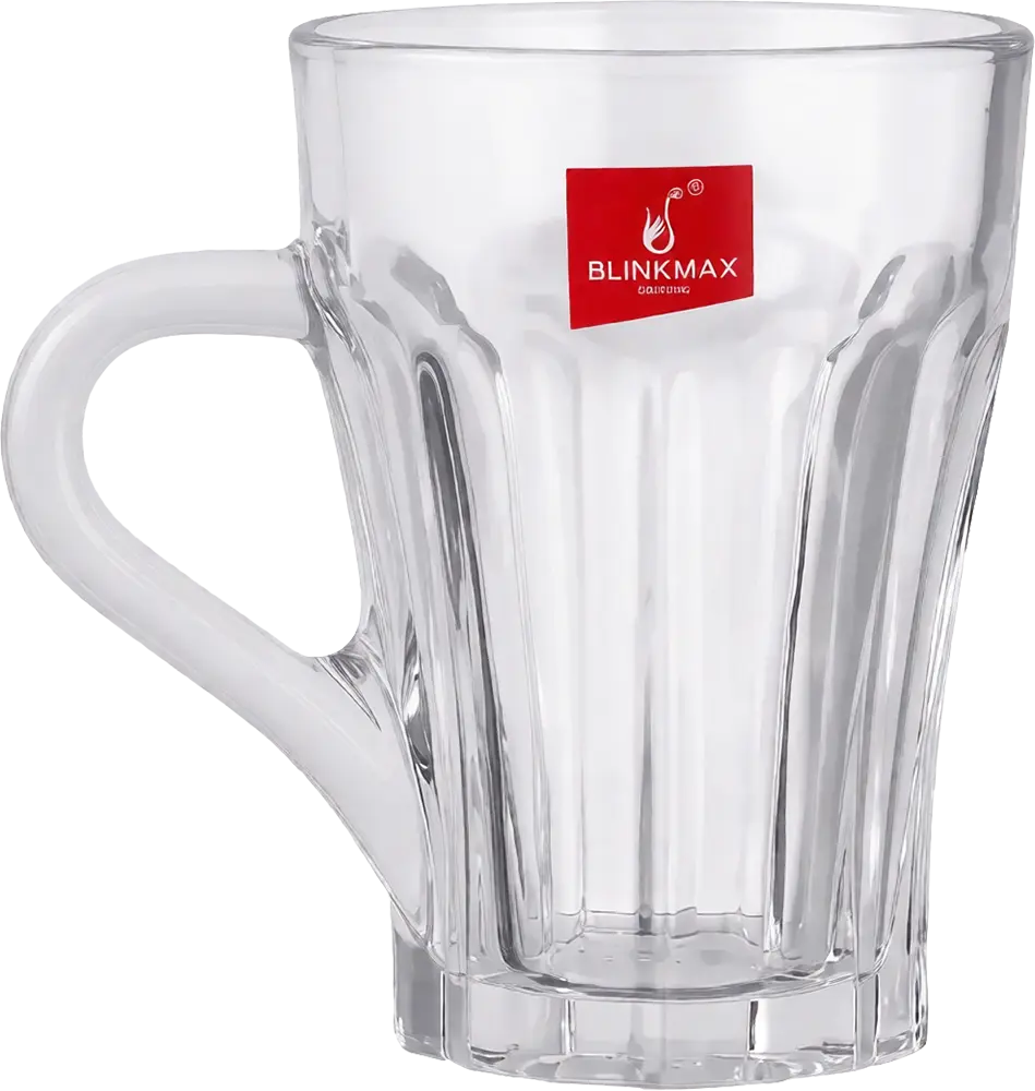 Blinkmax Glass Mug Set, 6 Pieces, 160ml Capacity, Clear Color, Model KTZB49