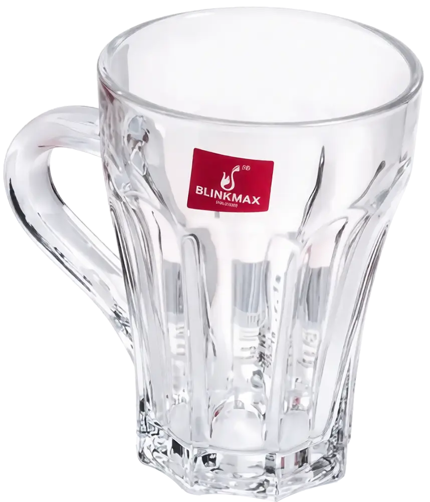 Blinkmax Glass Mug Set, 6 Pieces, 160ml Capacity, Clear Color, Model KTZB49
