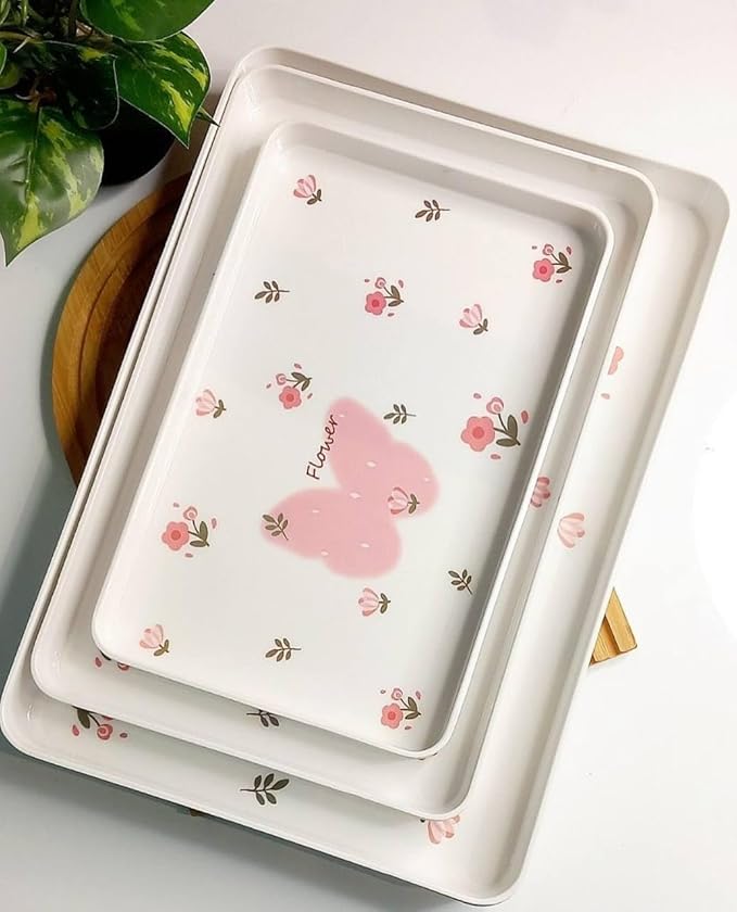 Rectangular Melamine Serving Tray Set, 3 Pieces
