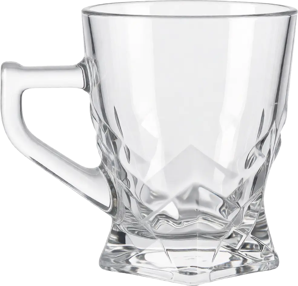 Blinkmax Glass Mug Set, 6 Pieces, 140ml Capacity, Clear Color, Model KTZB103