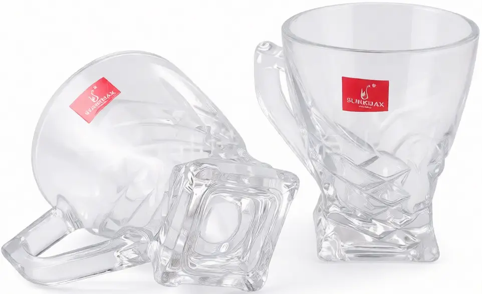 Blinkmax Glass Mug Set, 6 Pieces, 140ml Capacity, Clear Color, Model KTZB103