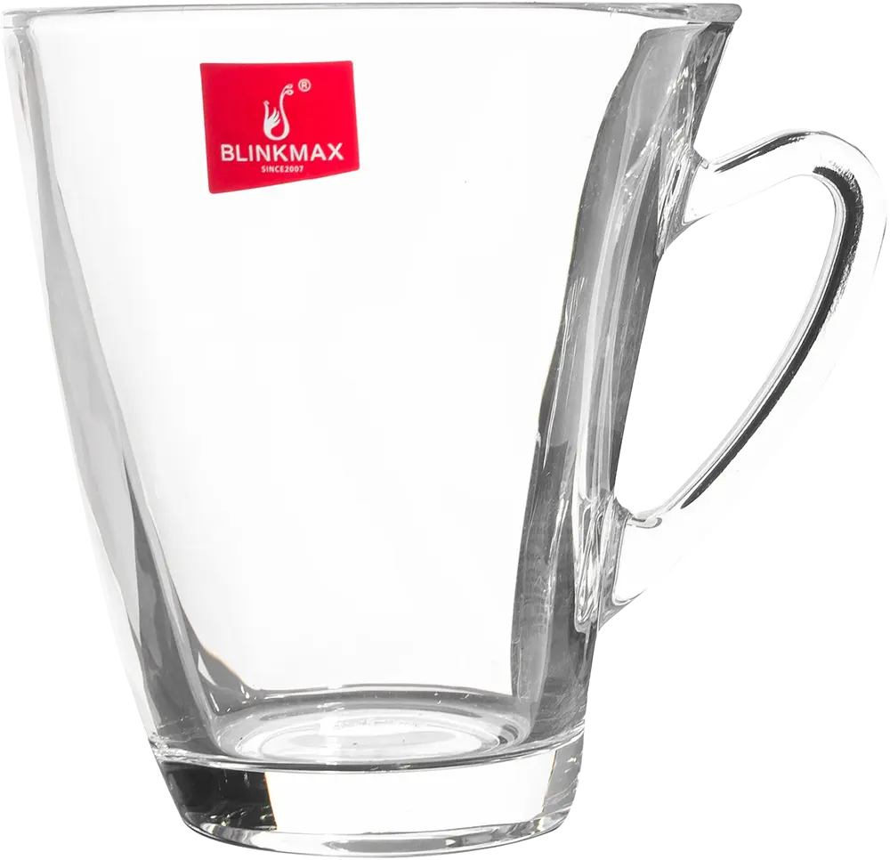 Blinkmax Glass Mug Set, 6 Pieces, 235ml Capacity, Clear Color, Model KTZB88