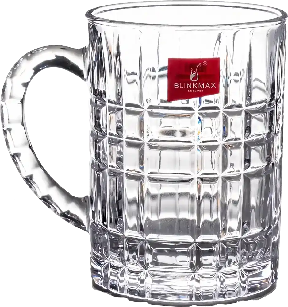 Blinkmax Glass Mug Set, 6 Pieces, 205ml Capacity, Clear Color, Model KTZB88
